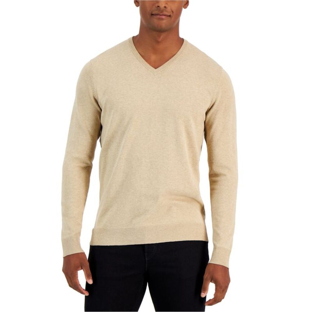 Alfani Mens Solid V Neck Pullover Sweater, NWT